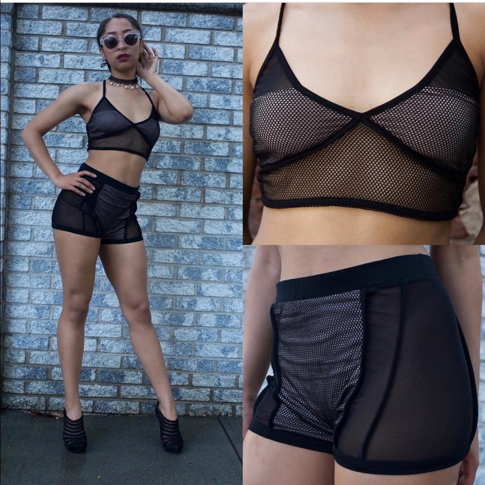 SET ‼️ Sheer/Nude Shorts and Crop Top